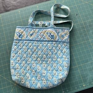 VERA BRADLEY BERMUDA BLUE MED-LARGE SHOULDER TOTE HANDBAG